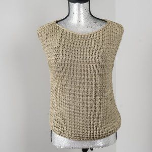 NWOT Gold Handmade! knit top - M